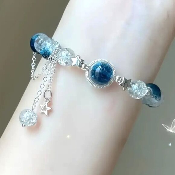 Bracelet Star Charm Stainless Metal Beads Hipster Dangle Planet Trendy Boho - Picture 2 of 4